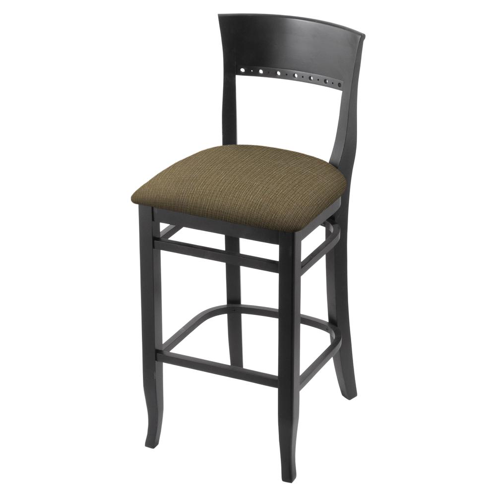 3160 25" Bar Stool with Black Finish and Graph Cork Seat