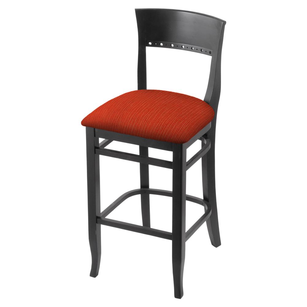 3160 25" Bar Stool with Black Finish and Graph Poppy Seat