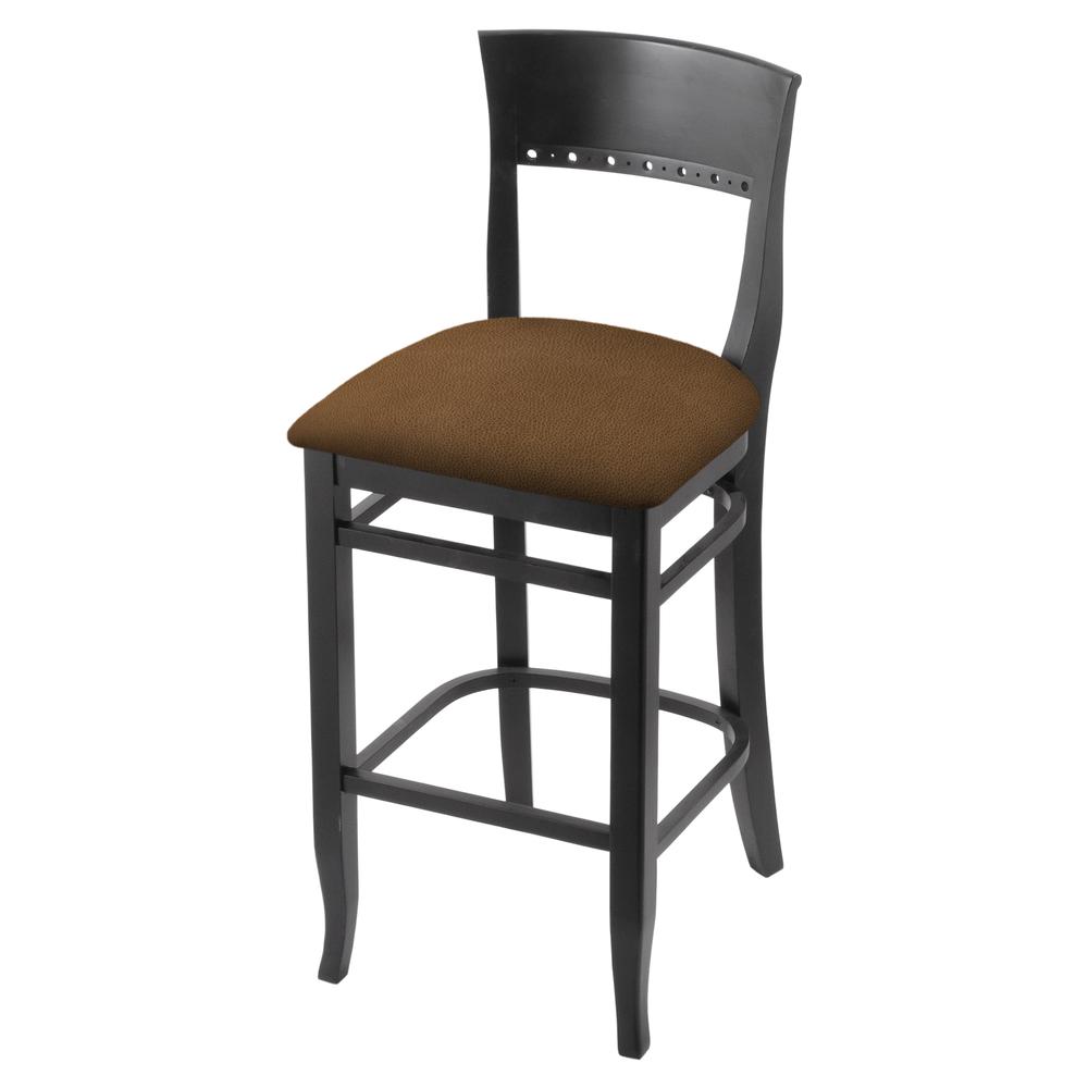 3160 25" Bar Stool with Black Finish and Rein Thatch Seat