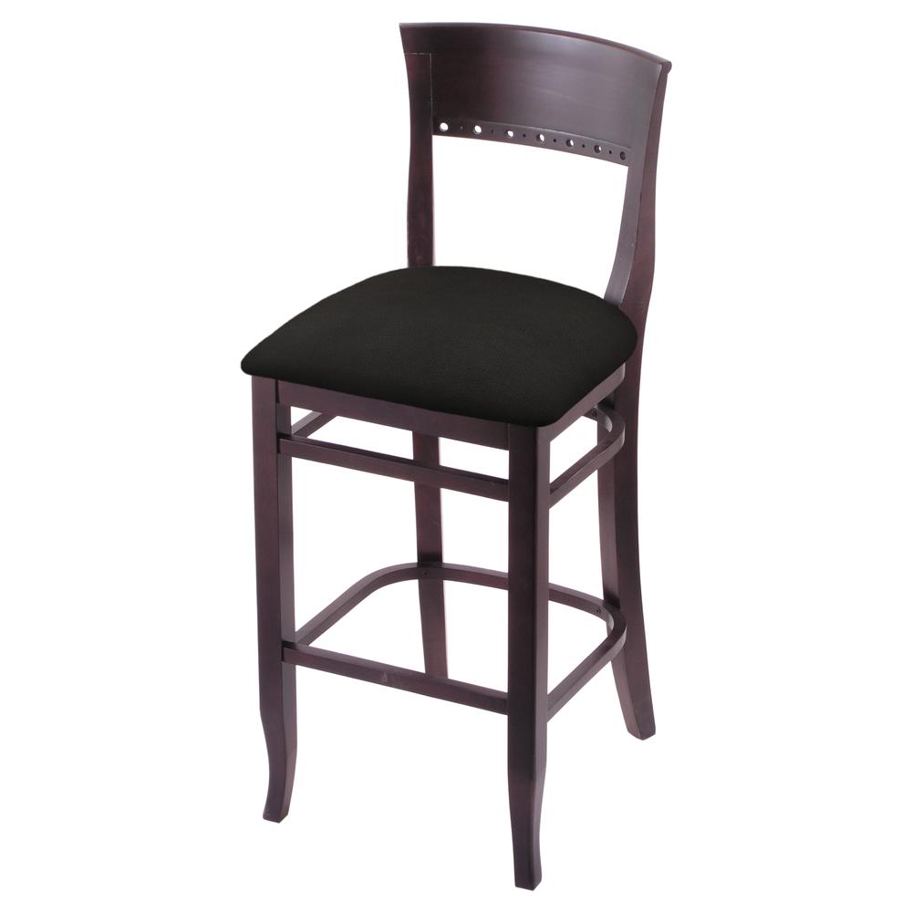 3160 25" Bar Stool with Dark Cherry Finish and Canter Espresso Seat