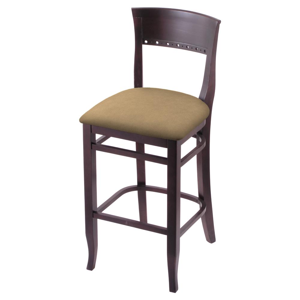 3160 25" Bar Stool with Dark Cherry Finish and Canter Sand Seat