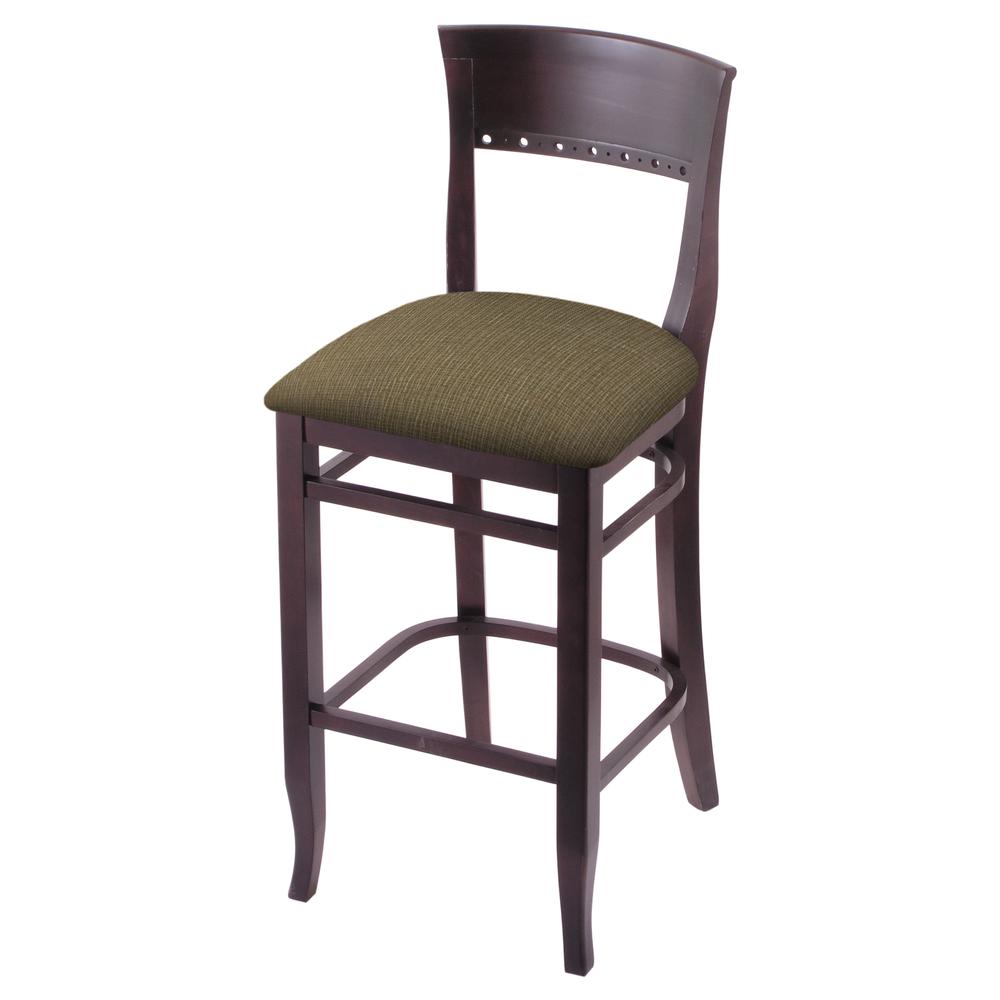 3160 25" Bar Stool with Dark Cherry Finish and Graph Cork Seat