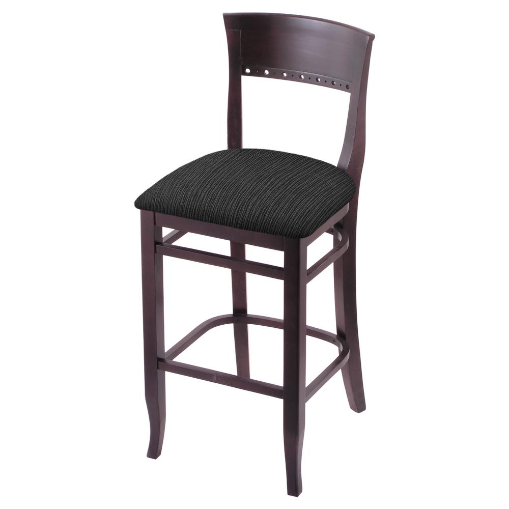 3160 25" Bar Stool with Dark Cherry Finish and Graph Coal Seat
