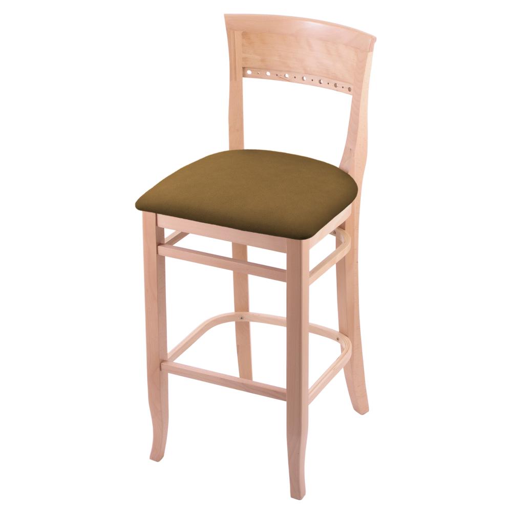 3160 25" Bar Stool with Natural Finish and Canter Saddle Seat