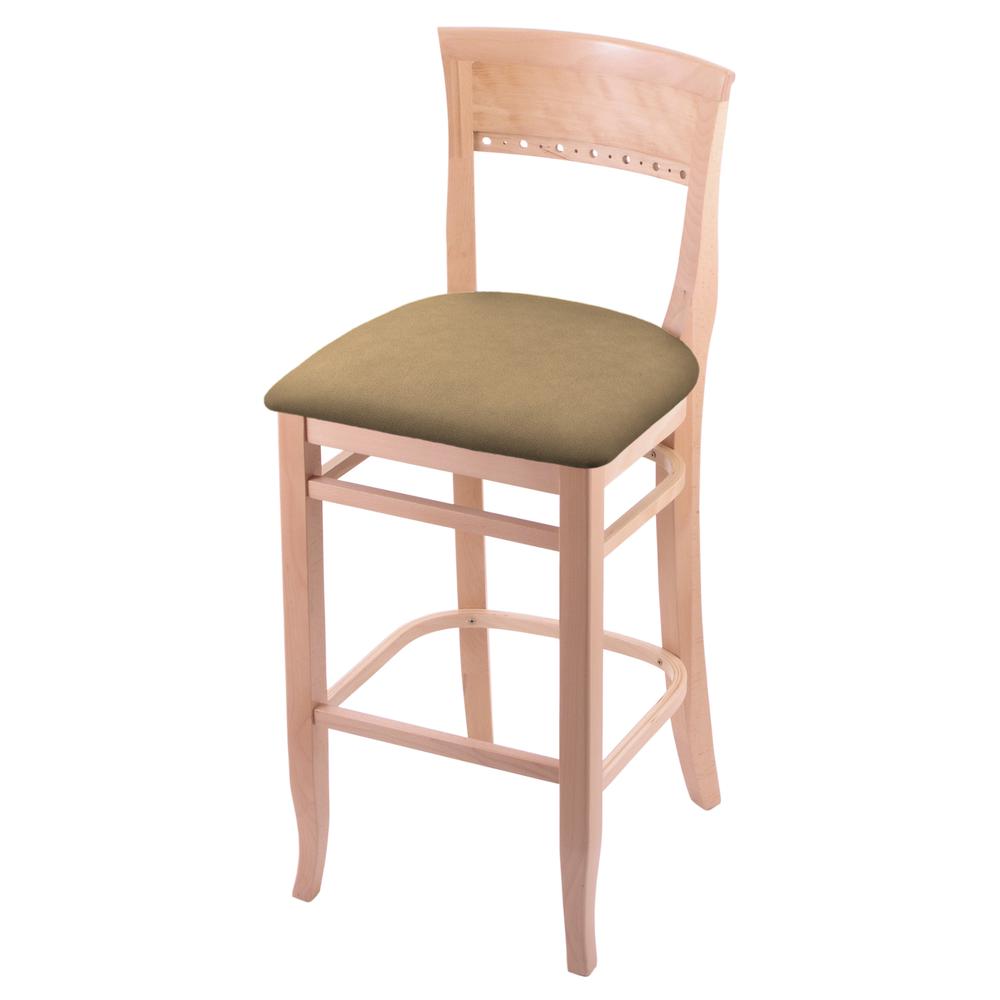 3160 25" Bar Stool with Natural Finish and Canter Sand Seat