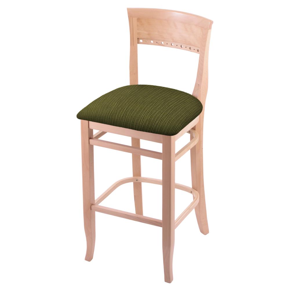 3160 25" Bar Stool with Natural Finish and Graph Parrot Seat