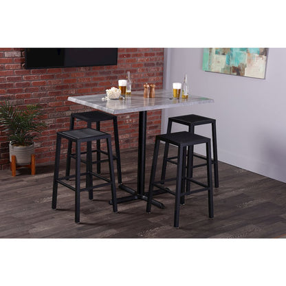 All-Season Table with 36" x 36" Square Rustic Top with Umbrella Hole