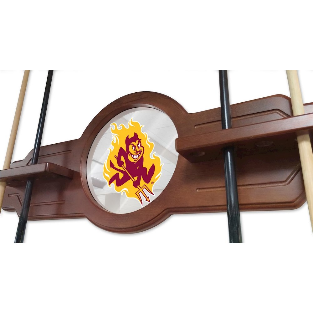 Arizona State Cue Rack in Navajo Finish with Sparky Logo