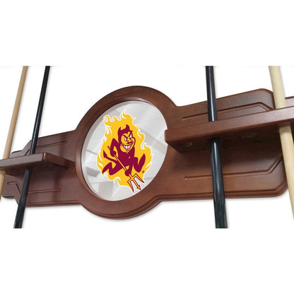 Arizona State Cue Rack in Navajo Finish with Sparky Logo