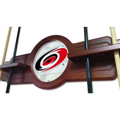 Carolina Hurricanes Cue Rack in Chardonnay Finish
