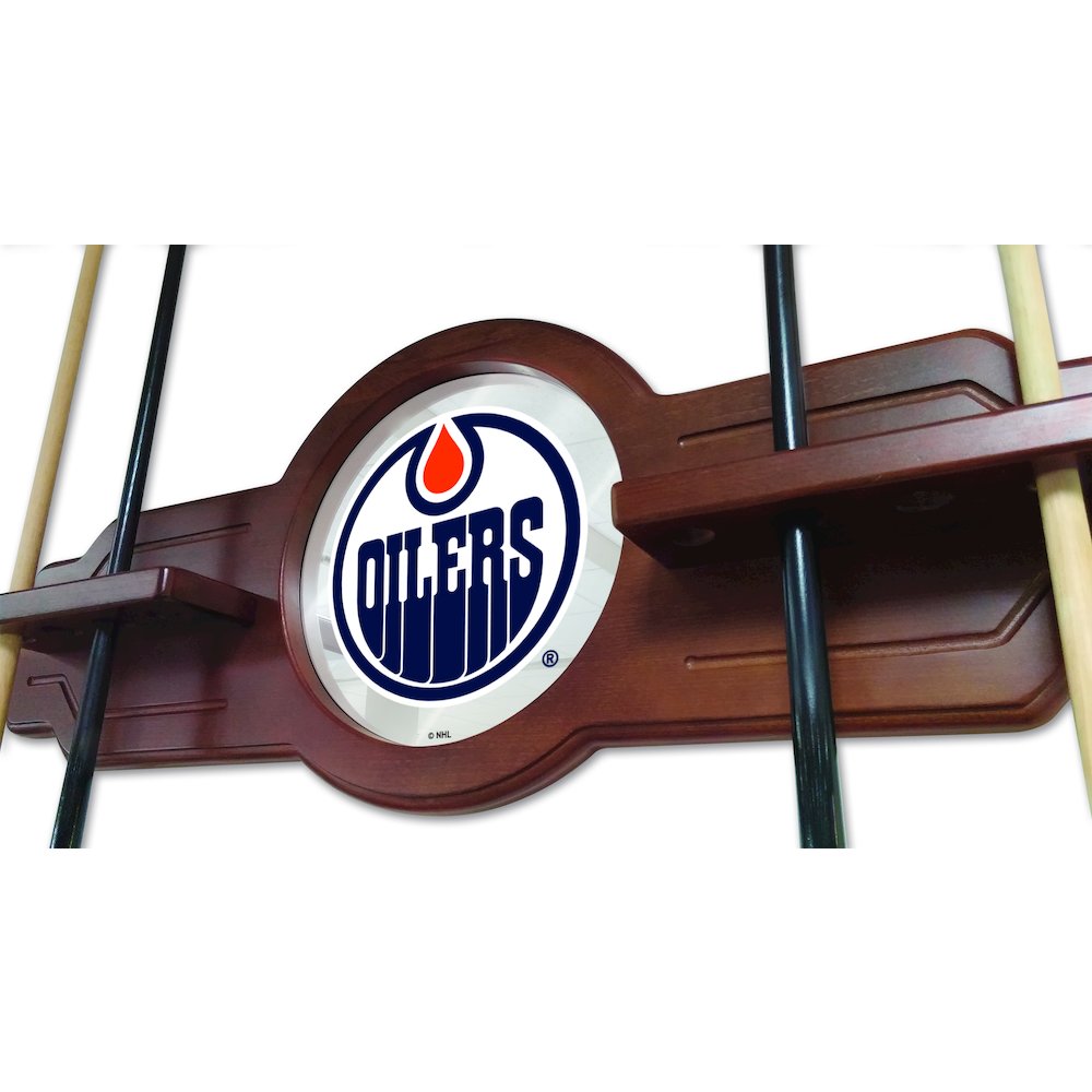 Edmonton Oilers Cue Rack in Chardonnay Finish