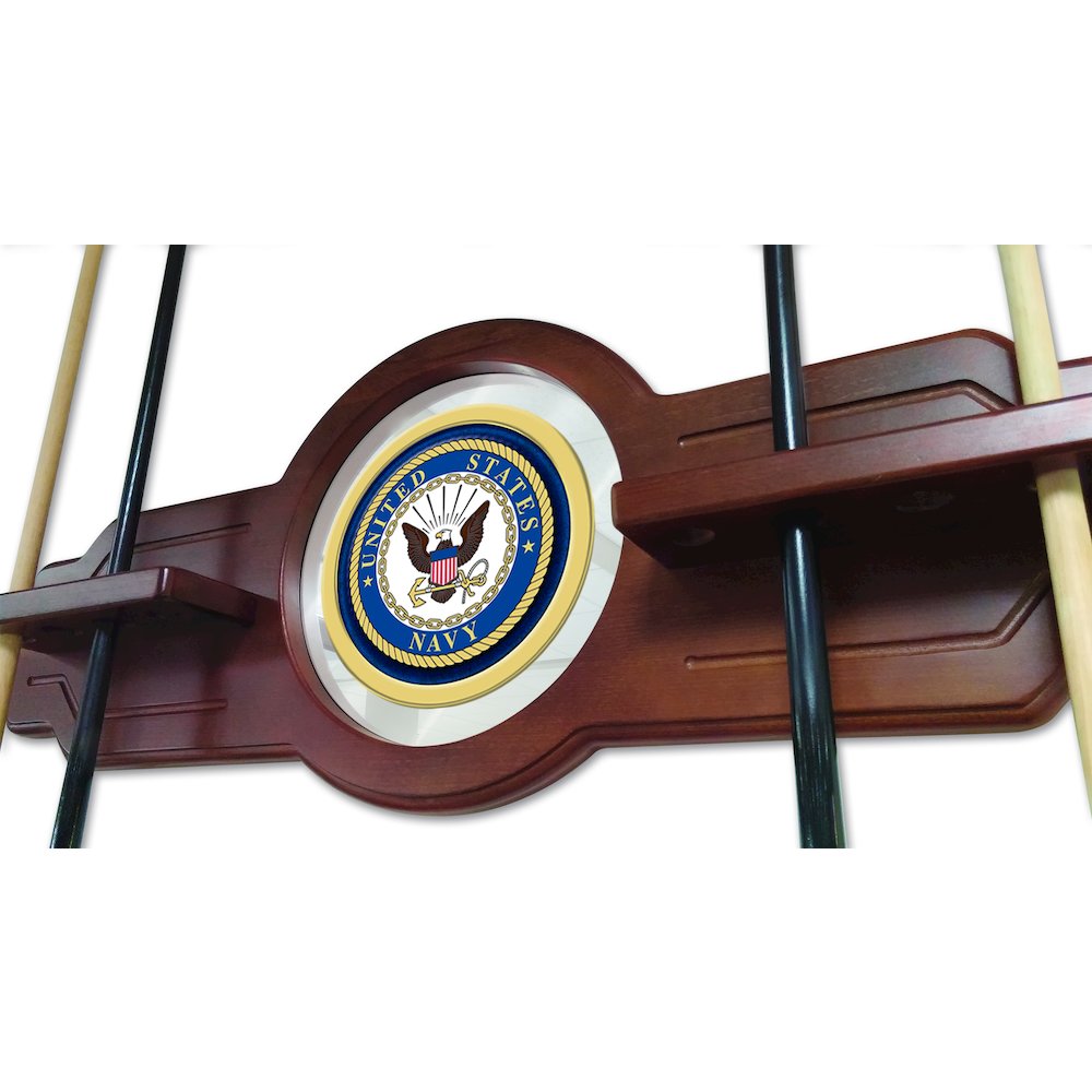 U.S. Navy Cue Rack in Chardonnay Finish