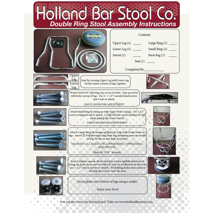 C7C3C Classic Series 30" Bar Stool with Chrome Finish, Ribbed Chrome Accent Ring, Black Vinyl Seat, and 360 swivel