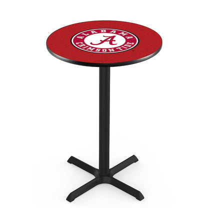 L211 University of Alabama (Script A)  42' Tall - 36' Top Pub Table w/ Black Wrinkle Finish
