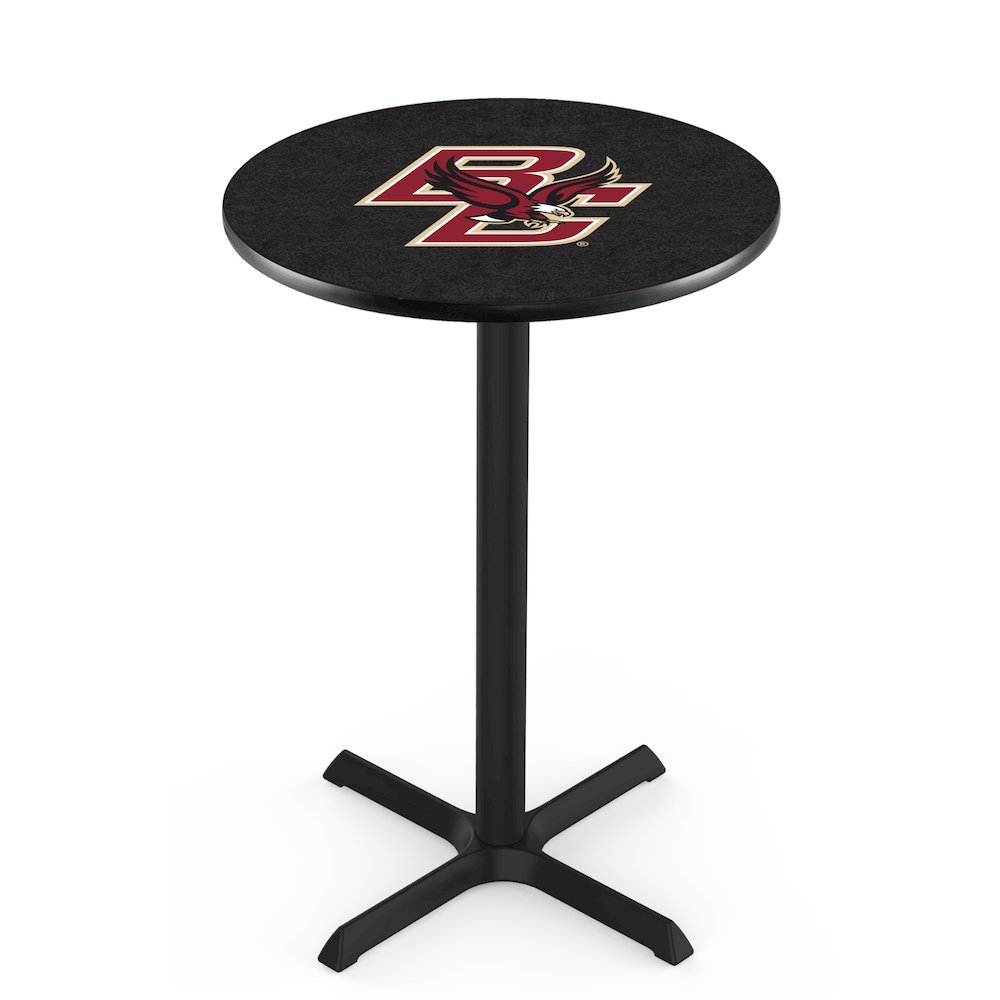 L211 Boston College 42' Tall - 36' Top Pub Table w/ Black Wrinkle Finish