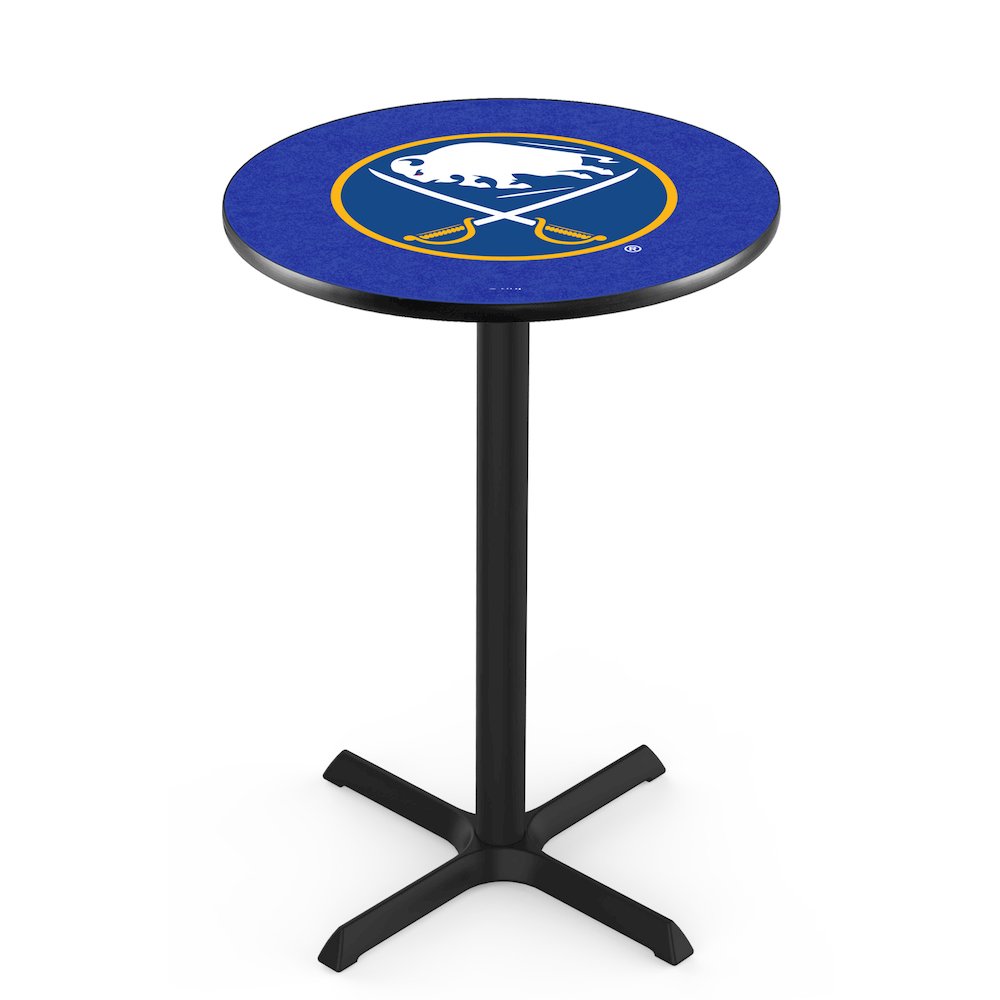 L211 Buffalo Sabres 42" Tall - 36" Top Pub Table with Black Wrinkle Finish (6134)
