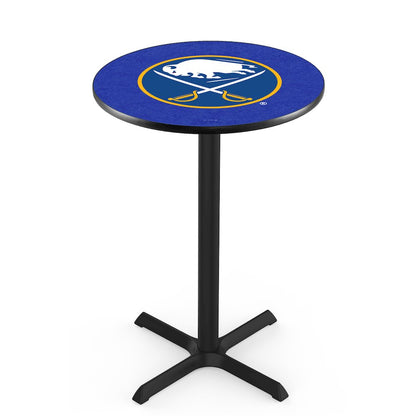 L211 Buffalo Sabres 42" Tall - 36" Top Pub Table with Black Wrinkle Finish (6134)