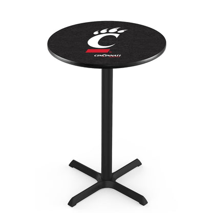 L211 University of Cincinnati 42' Tall - 36' Top Pub Table w/ Black Wrinkle Finish