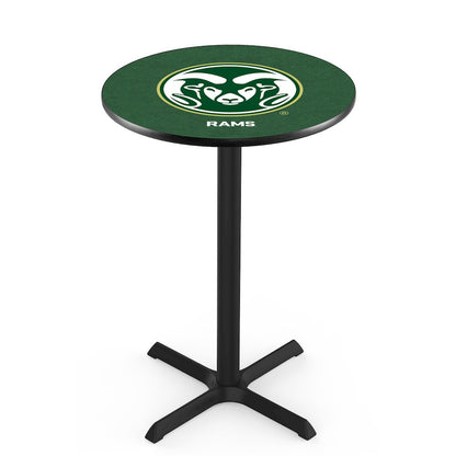 L211 Colorado State University 42' Tall - 36' Top Pub Table w/ Black Wrinkle Finish