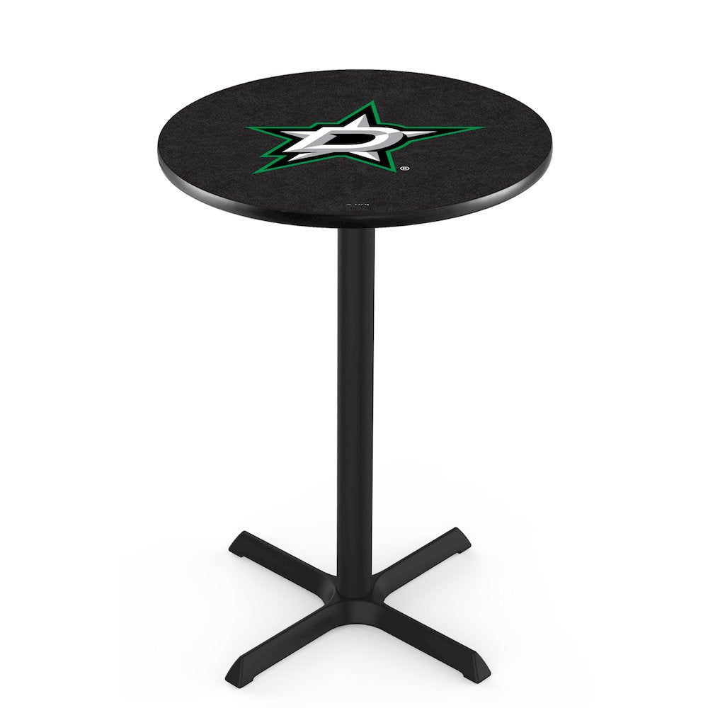 L211 Dallas Stars 42" Tall - 36" Top Pub Table with Black Wrinkle Finish (6332)