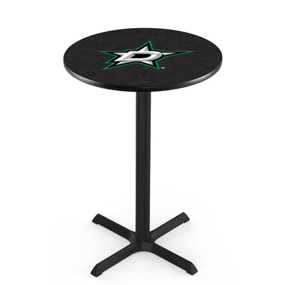 L211 Dallas Stars 42" Tall - 36" Top Pub Table with Black Wrinkle Finish (6332)