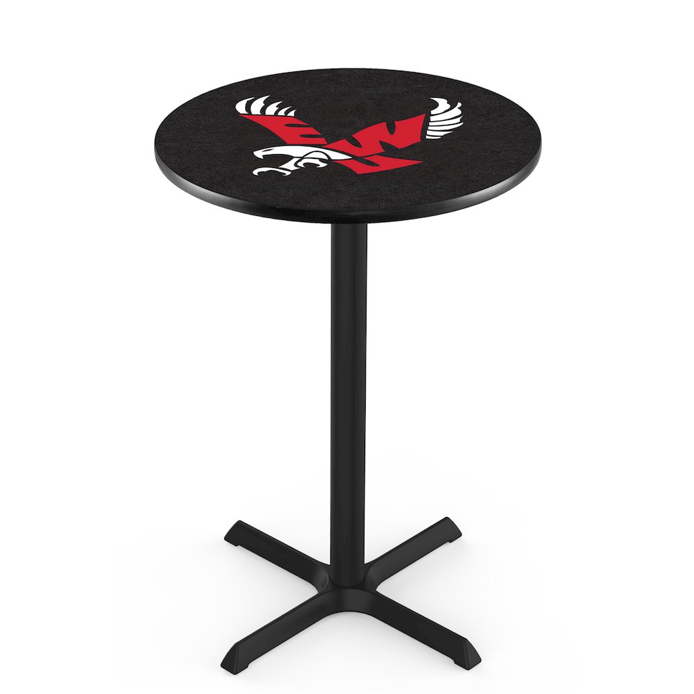 L211 Eastern Washington University 42" Tall - 36" Top Pub Table with Black Wrinkle Finish