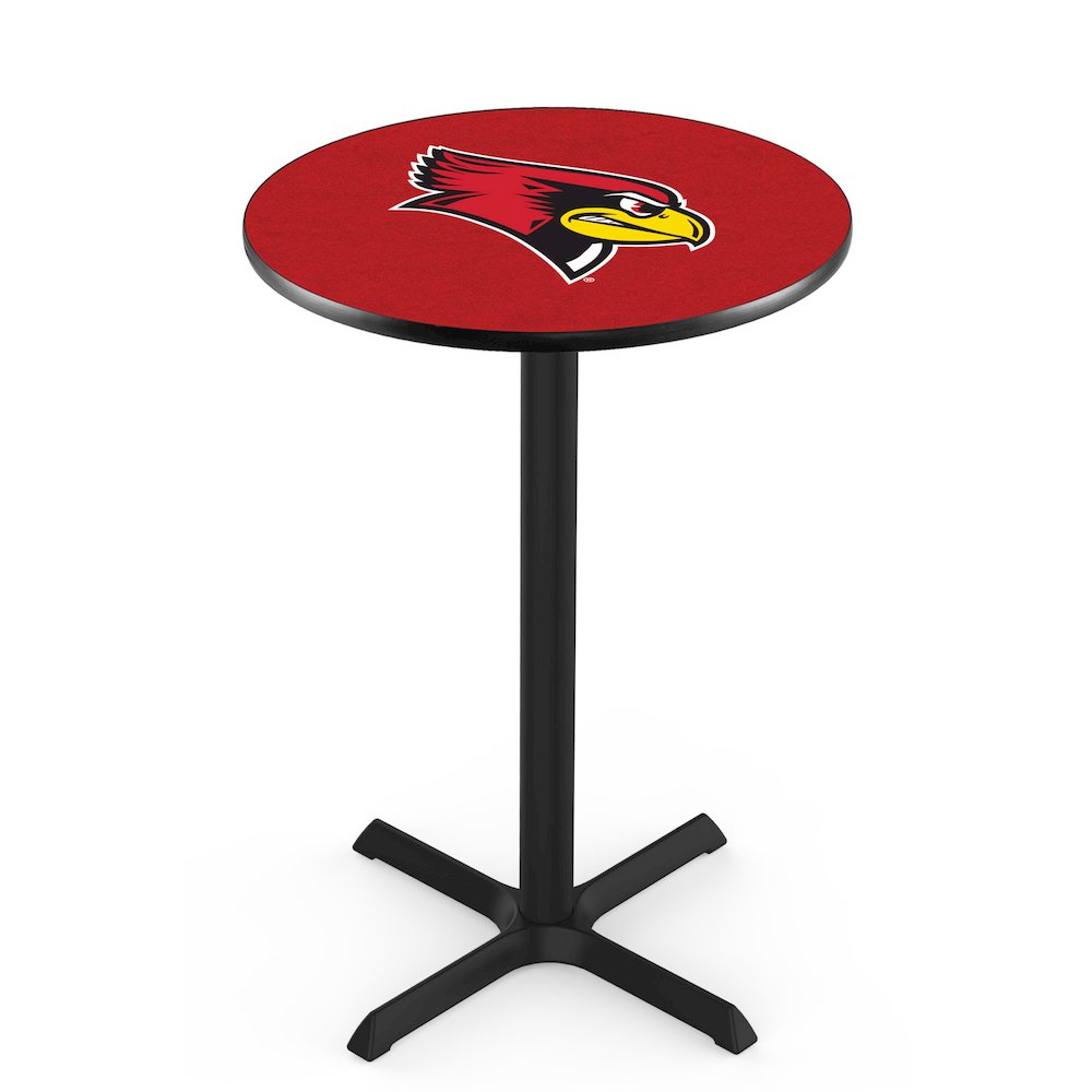L211 Illinois State University 42' Tall - 36' Top Pub Table w/ Black Wrinkle Finish