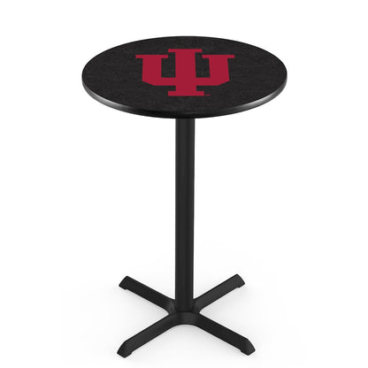 L211 Indiana University 42" Tall - 36" Top Pub Table with Black Wrinkle Finish