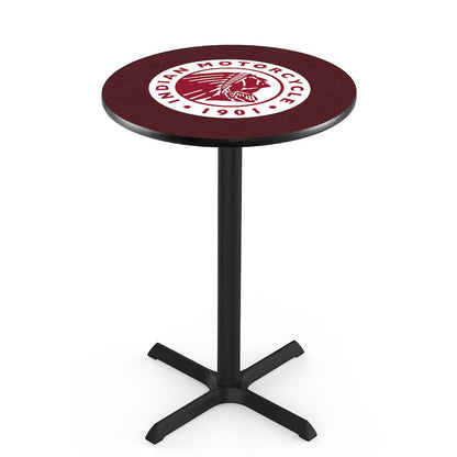 L211 Indian Motorcycle 42' Tall - 36' Top Pub Table w/ Black Wrinkle Finish