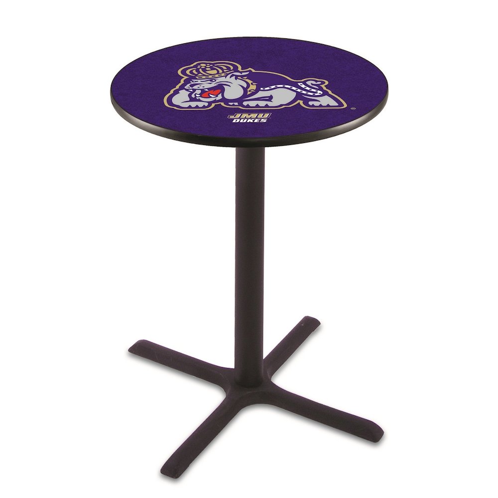 L211 James Madison University 42' Tall - 36' Top Pub Table w/ Black Wrinkle Finish