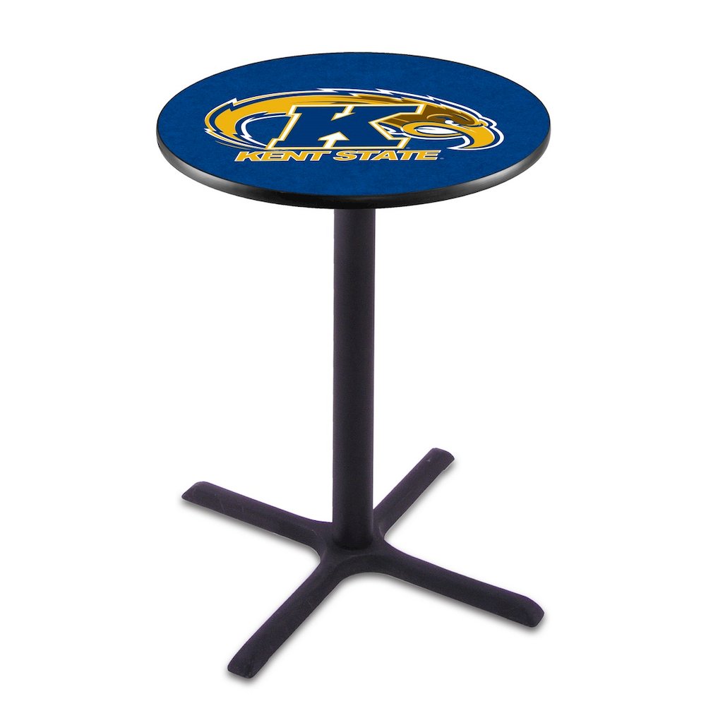 L211 Kent State University 42" Tall - 36" Top Pub Table with Black Wrinkle Finish