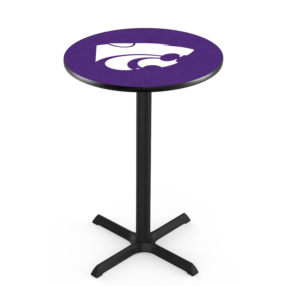 L211 Kansas State University 42' Tall - 36' Top Pub Table w/ Black Wrinkle Finish