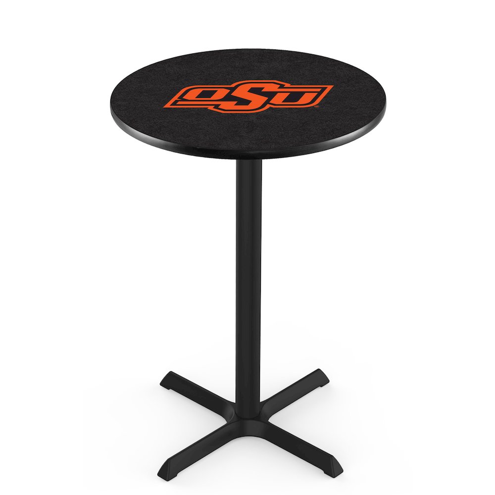 L211 Oklahoma State University 42' Tall - 36' Top Pub Table w/ Black Wrinkle Finish
