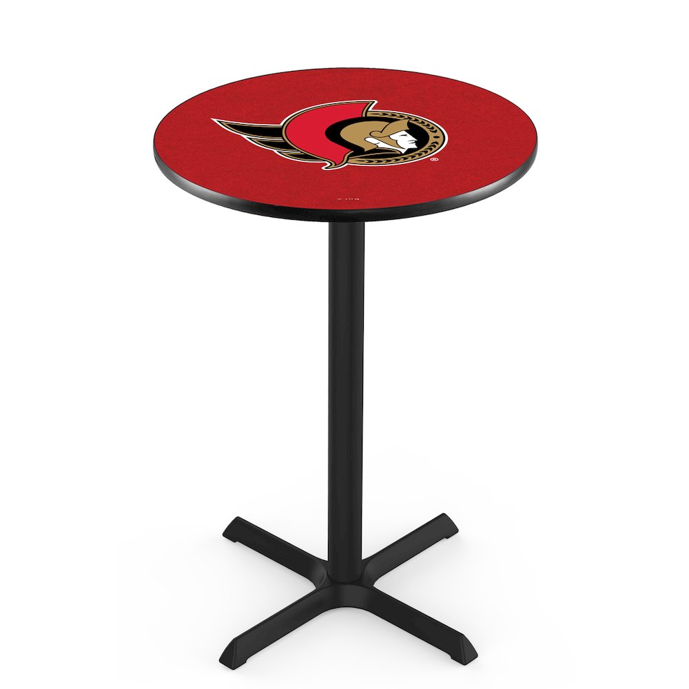L211 Ottawa Senators 42" Tall - 36" Top Pub Table with Black Wrinkle Finish (7162)