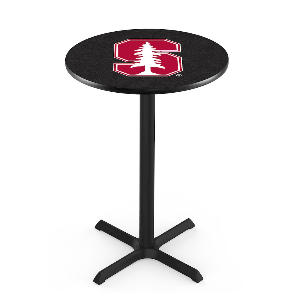 L211 Stanford University 42' Tall - 36' Top Pub Table w/ Black Wrinkle Finish