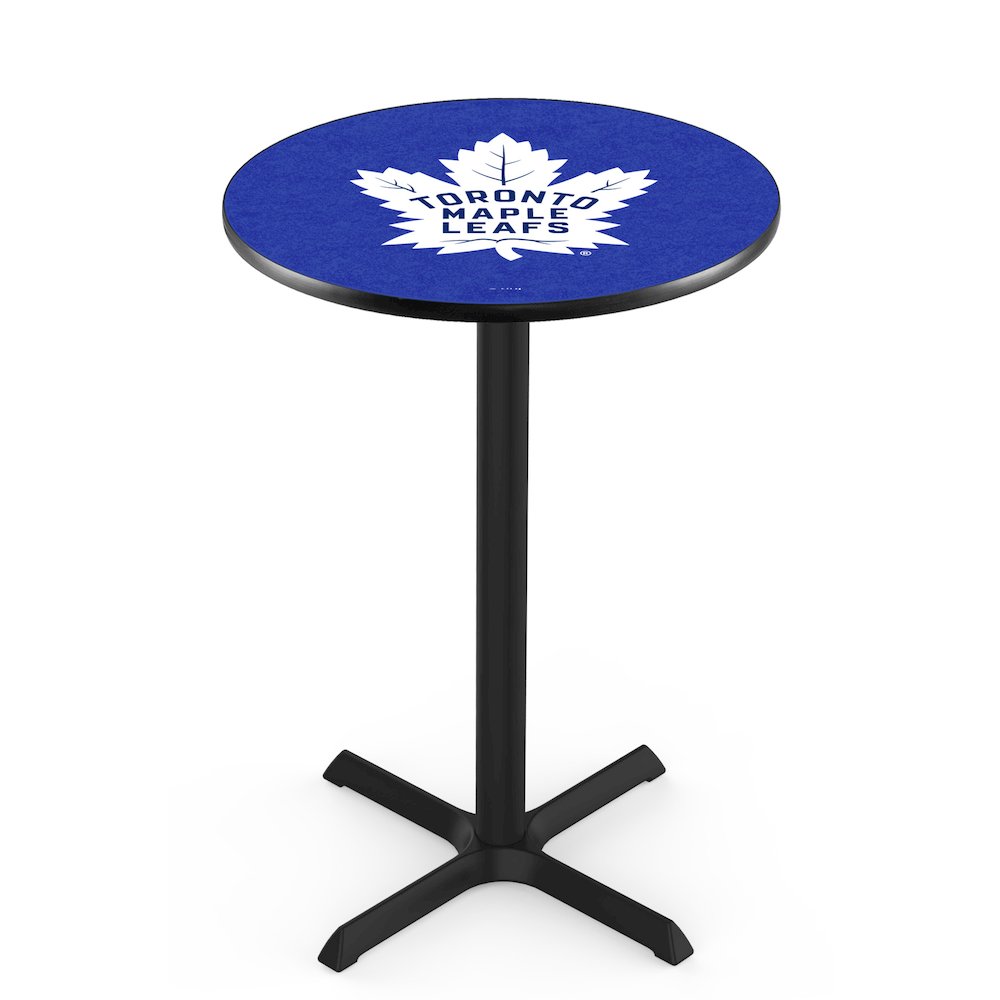 L211 Toronto Maple Leafs 42' Tall - 36' Top Pub Table w/ Black Wrinkle Finish (7407)