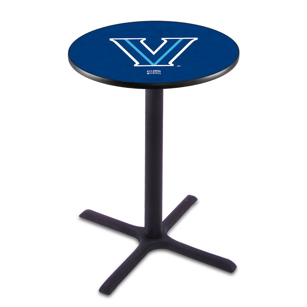 L211 Villanova University 42" Tall - 36" Top Pub Table with Black Wrinkle Finish