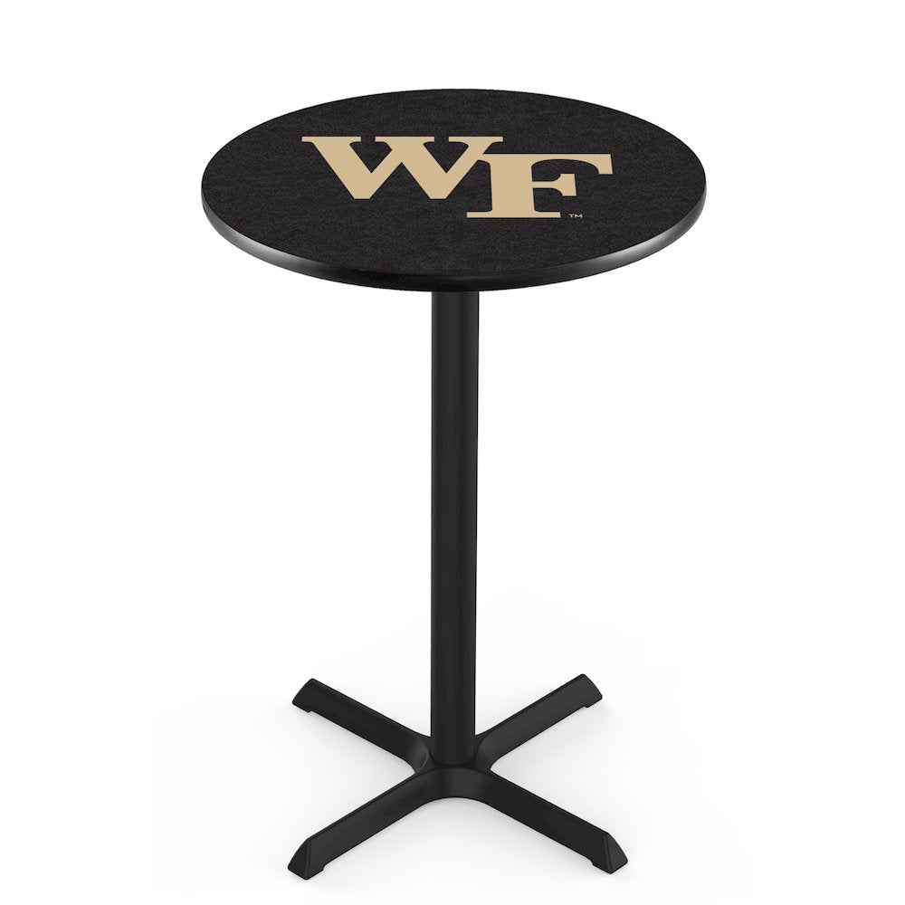 L211 Wake Forest University 42" Tall - 36" Top Pub Table with Black Wrinkle Finish