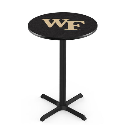 L211 Wake Forest University 42" Tall - 36" Top Pub Table with Black Wrinkle Finish