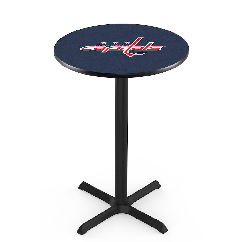 L211 Washington Capitals 42" Tall - 36" Top Pub Table with Black Wrinkle Finish (7704)