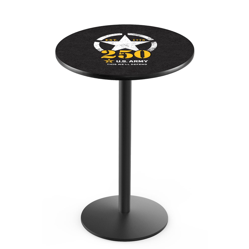42" Tall - 36" Top Pub Table with Black Wrinkle Finish