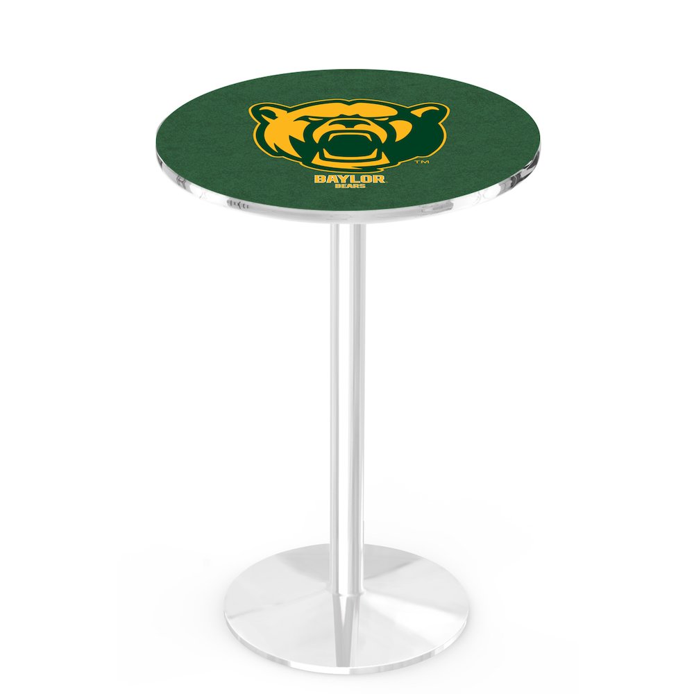 L214 Baylor University 42' Tall - 36' Top Pub Table w/ Chrome Finish