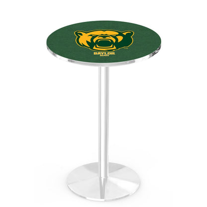 L214 Baylor University 42' Tall - 36' Top Pub Table w/ Chrome Finish