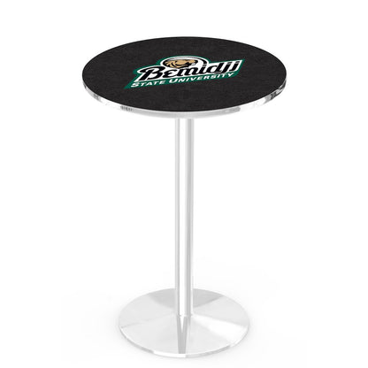 L214 Bemidji State University 42" Tall - 36" Top Pub Table with Chrome Finish