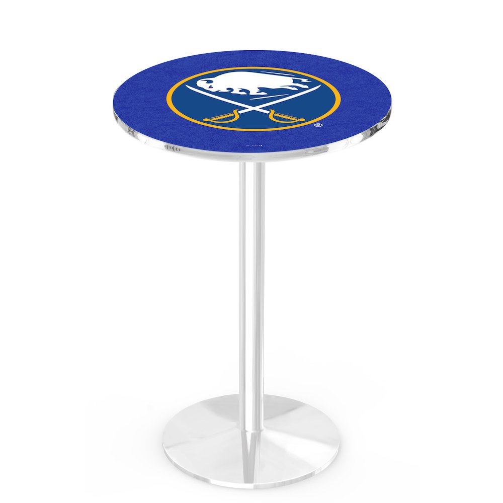 L214 Buffalo Sabres 42" Tall - 36" Top Pub Table with Chrome Finish (2072)