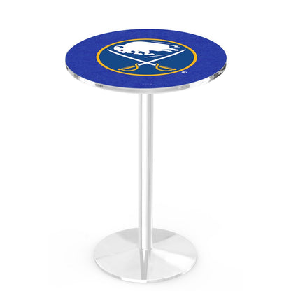 L214 Buffalo Sabres 42" Tall - 36" Top Pub Table with Chrome Finish (2072)