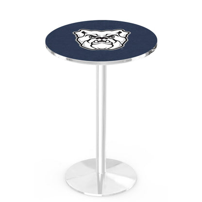 L214 Butler University 42" Tall - 36" Top Pub Table with Chrome Finish