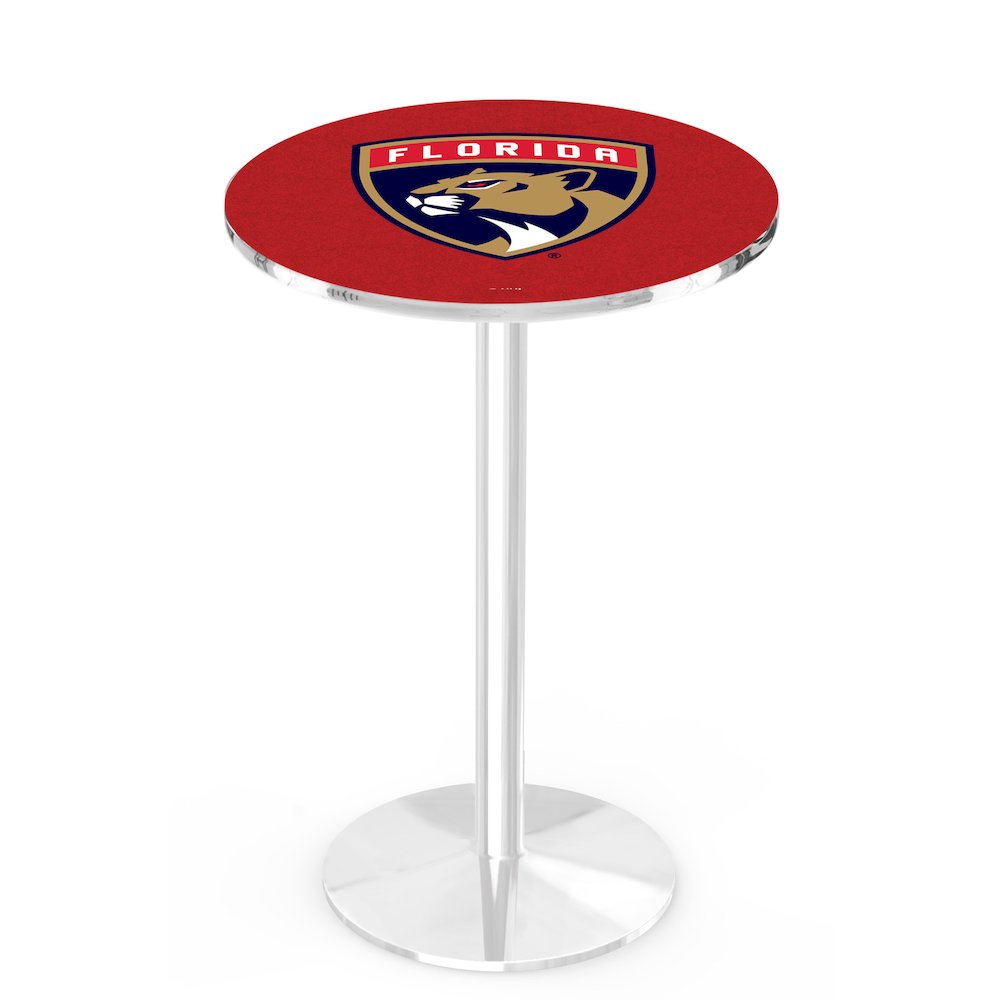 L214 Florida Panthers 42' Tall - 36' Top Pub Table w/ Chrome Finish (2362)