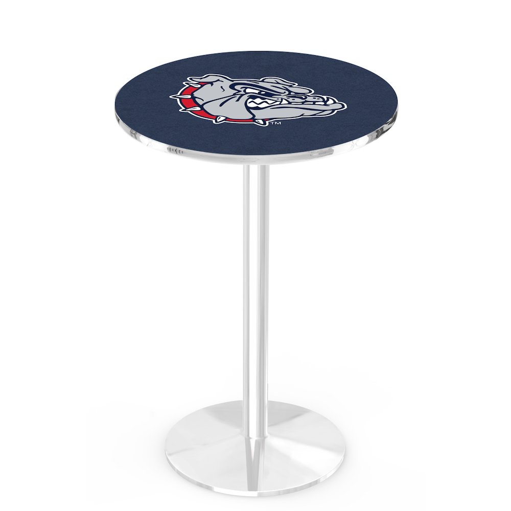 L214 Gonzaga 42' Tall - 36' Top Pub Table w/ Chrome Finish