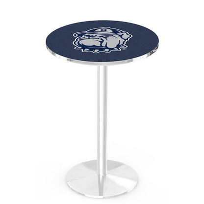 L214 Georgetown University 42" Tall - 36" Top Pub Table with Chrome Finish